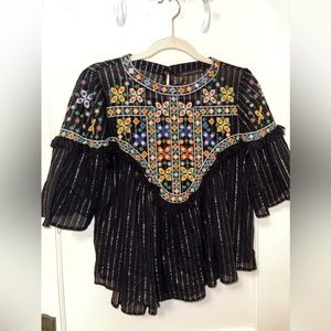 Zara embroidered top size S gently used great condition as shown in pics.